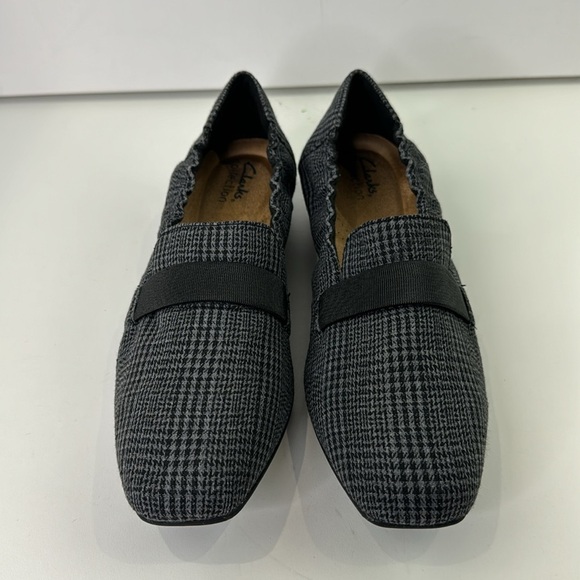 Clarks Grey Houndstooth Slip on Loafer Shoes size 9 - Picture 3 of 11